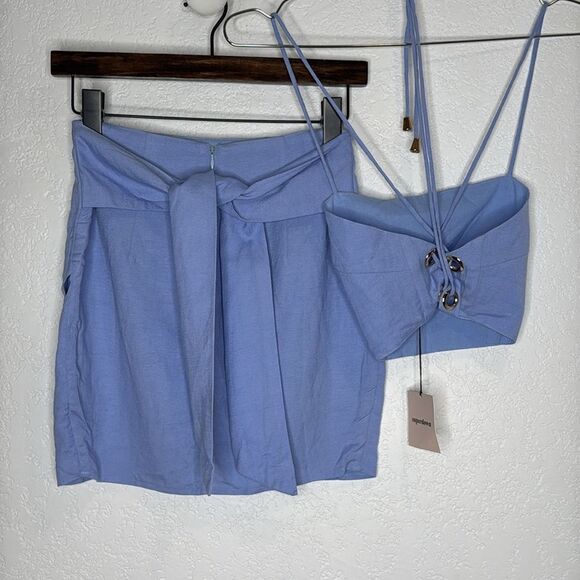 NWT Superdown Milah Wrap Skirt Set in Light Blue | REVOLVE XS - Picture 4 of 12